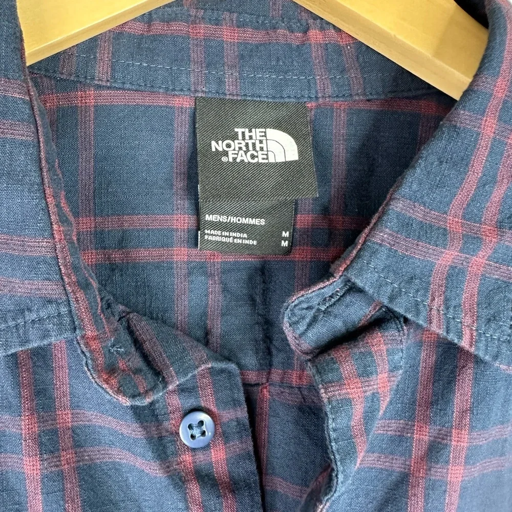 THE NORTH FACE Shirt‎ Mens Plaid Gingham Lined Flannel Button Down Cotton Size M